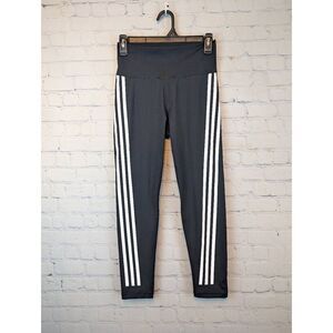 adidas Black Leggings with White Stripes